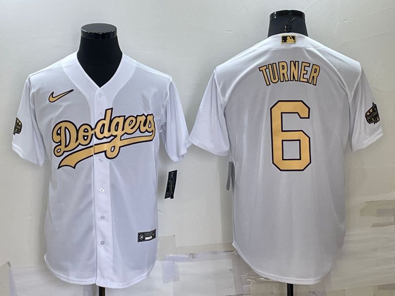 Men Los Angeles Dodgers 6 Turner White 2022 All Star Game Nike MLB Jersey